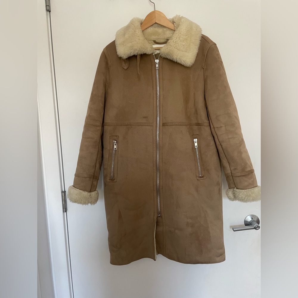 Zara Cream Faux Shearling Coat